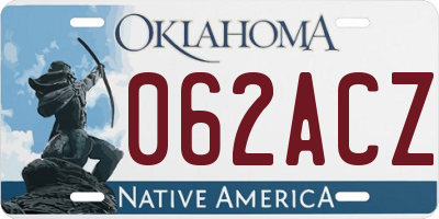 OK license plate 062ACZ