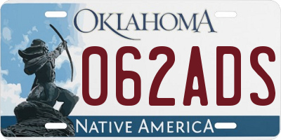 OK license plate 062ADS