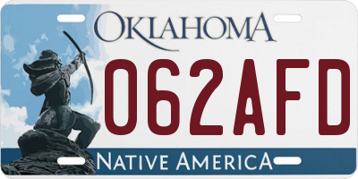 OK license plate 062AFD