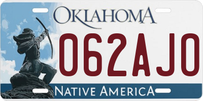 OK license plate 062AJO