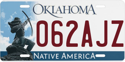 OK license plate 062AJZ