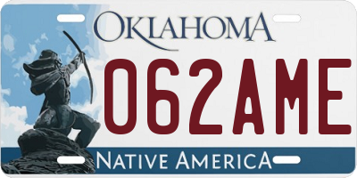 OK license plate 062AME