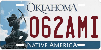 OK license plate 062AMI