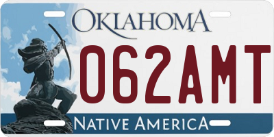 OK license plate 062AMT