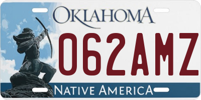 OK license plate 062AMZ