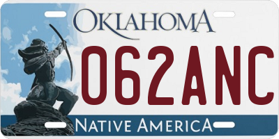 OK license plate 062ANC