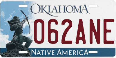 OK license plate 062ANE