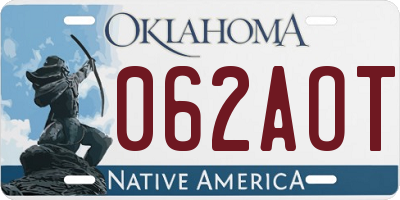 OK license plate 062AOT