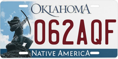 OK license plate 062AQF