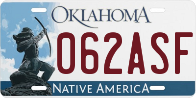 OK license plate 062ASF