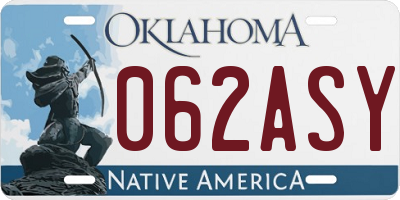OK license plate 062ASY