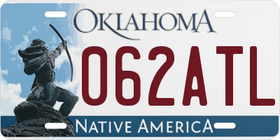 OK license plate 062ATL