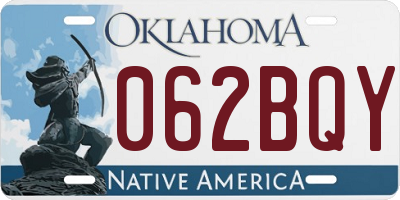 OK license plate 062BQY