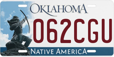 OK license plate 062CGU