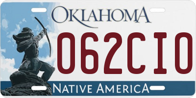 OK license plate 062CIO