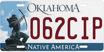 OK license plate 062CIP