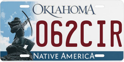 OK license plate 062CIR