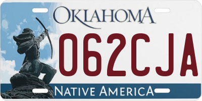 OK license plate 062CJA