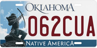 OK license plate 062CUA