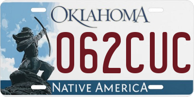 OK license plate 062CUC