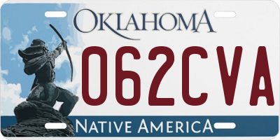 OK license plate 062CVA