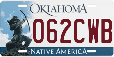 OK license plate 062CWB