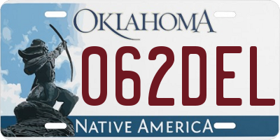 OK license plate 062DEL