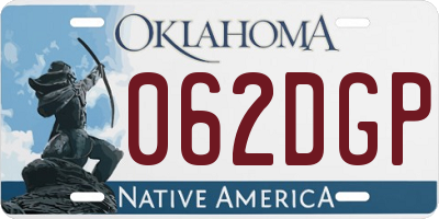 OK license plate 062DGP