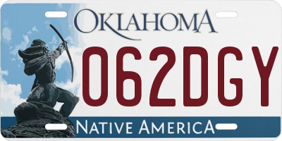 OK license plate 062DGY