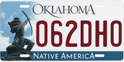 OK license plate 062DHO