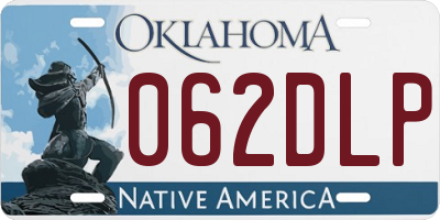 OK license plate 062DLP