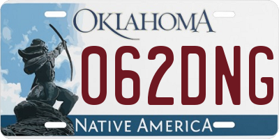 OK license plate 062DNG