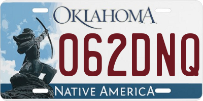 OK license plate 062DNQ