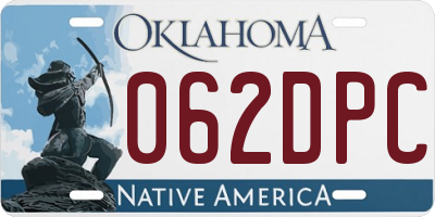 OK license plate 062DPC