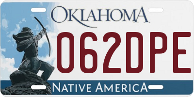 OK license plate 062DPE