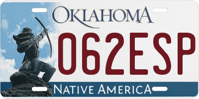 OK license plate 062ESP