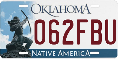 OK license plate 062FBU