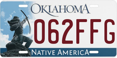 OK license plate 062FFG