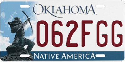OK license plate 062FGG