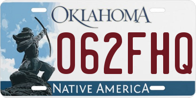 OK license plate 062FHQ