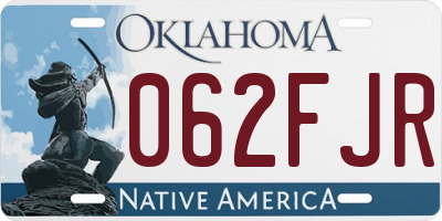 OK license plate 062FJR