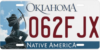 OK license plate 062FJX