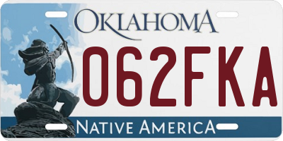 OK license plate 062FKA