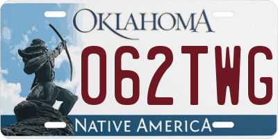 OK license plate 062TWG