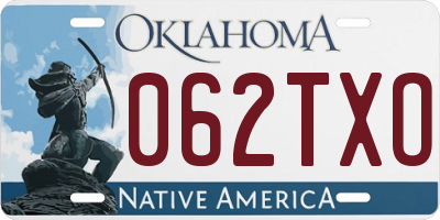 OK license plate 062TXO