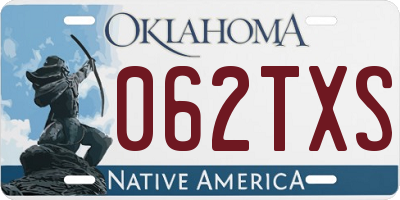 OK license plate 062TXS