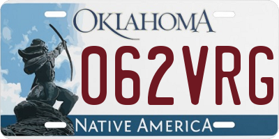 OK license plate 062VRG