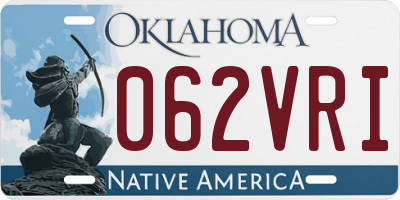 OK license plate 062VRI