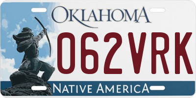 OK license plate 062VRK