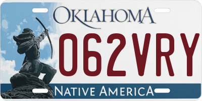 OK license plate 062VRY
